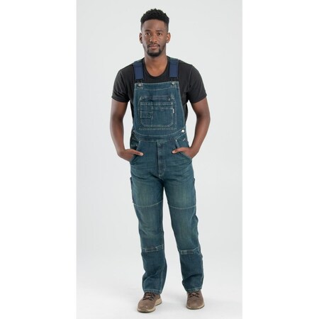 Berne 46 x 32 in. Flex 180 Denim Bib Overall, Granite B911GRA32460